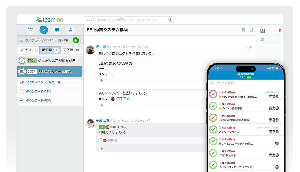 やるべきタスクを、しっかり共有、そして高速に管理